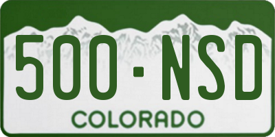 CO license plate 500NSD