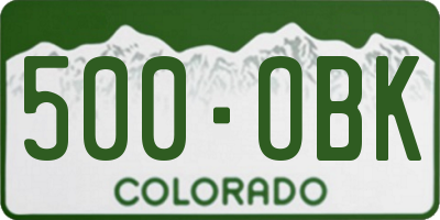CO license plate 500OBK