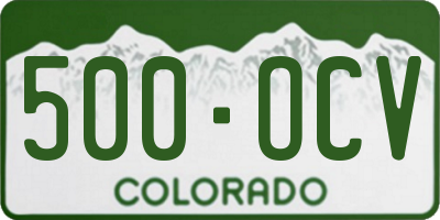CO license plate 500OCV