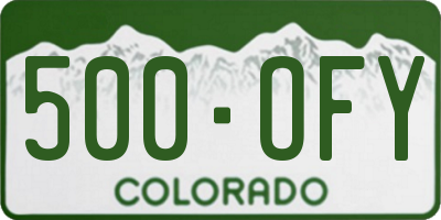 CO license plate 500OFY