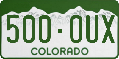CO license plate 500OUX