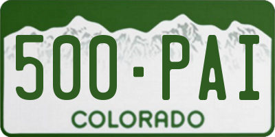 CO license plate 500PAI