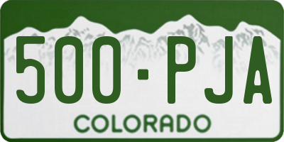 CO license plate 500PJA