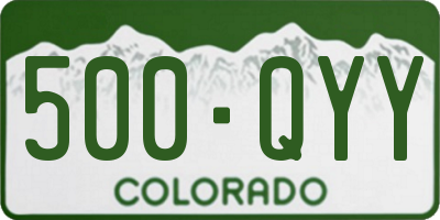 CO license plate 500QYY