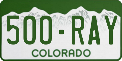 CO license plate 500RAY
