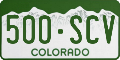 CO license plate 500SCV