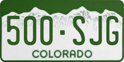 CO license plate 500SJG