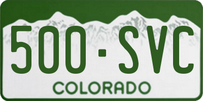 CO license plate 500SVC