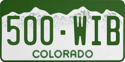 CO license plate 500WIB
