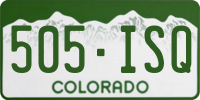 CO license plate 505ISQ