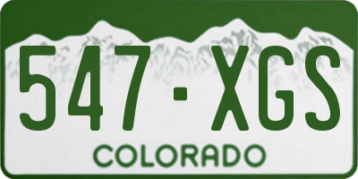 CO license plate 547XGS