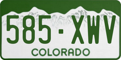 CO license plate 585XWV