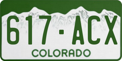 CO license plate 617ACX