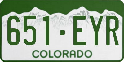 CO license plate 651EYR