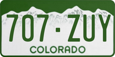 CO license plate 707ZUY