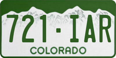 CO license plate 721IAR