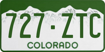 CO license plate 727ZTC