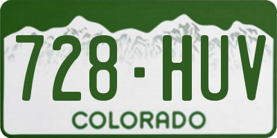 CO license plate 728HUV