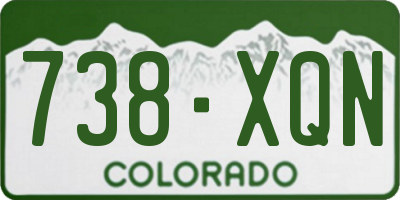 CO license plate 738XQN