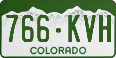 CO license plate 766KVH