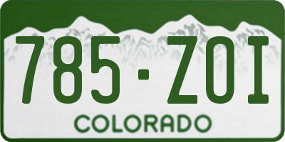 CO license plate 785ZOI