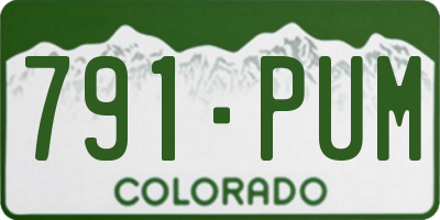 CO license plate 791PUM