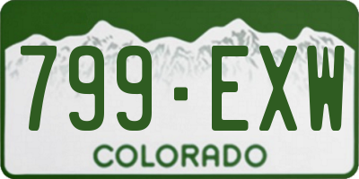 CO license plate 799EXW