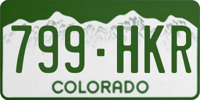 CO license plate 799HKR