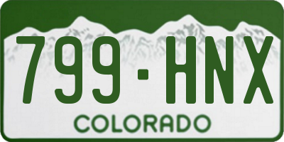 CO license plate 799HNX