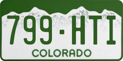 CO license plate 799HTI