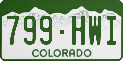 CO license plate 799HWI