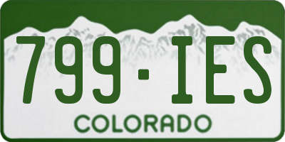 CO license plate 799IES