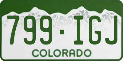 CO license plate 799IGJ