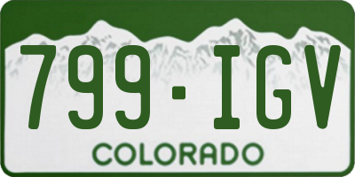 CO license plate 799IGV