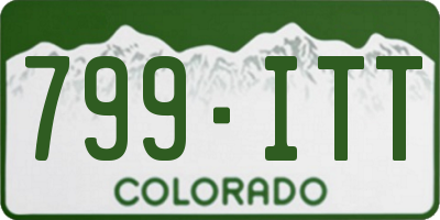 CO license plate 799ITT