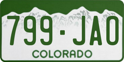 CO license plate 799JAO