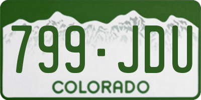 CO license plate 799JDU