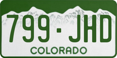CO license plate 799JHD