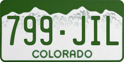 CO license plate 799JIL