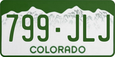 CO license plate 799JLJ