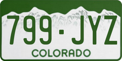 CO license plate 799JYZ