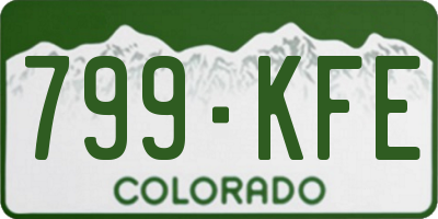 CO license plate 799KFE