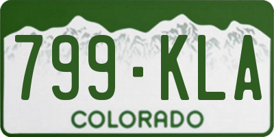 CO license plate 799KLA
