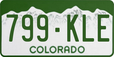 CO license plate 799KLE