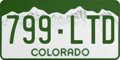 CO license plate 799LTD