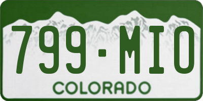 CO license plate 799MIO