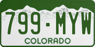 CO license plate 799MYW
