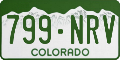 CO license plate 799NRV
