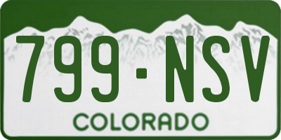 CO license plate 799NSV
