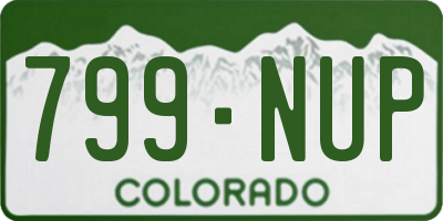 CO license plate 799NUP